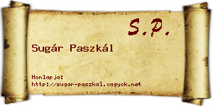Sugár Paszkál névjegykártya